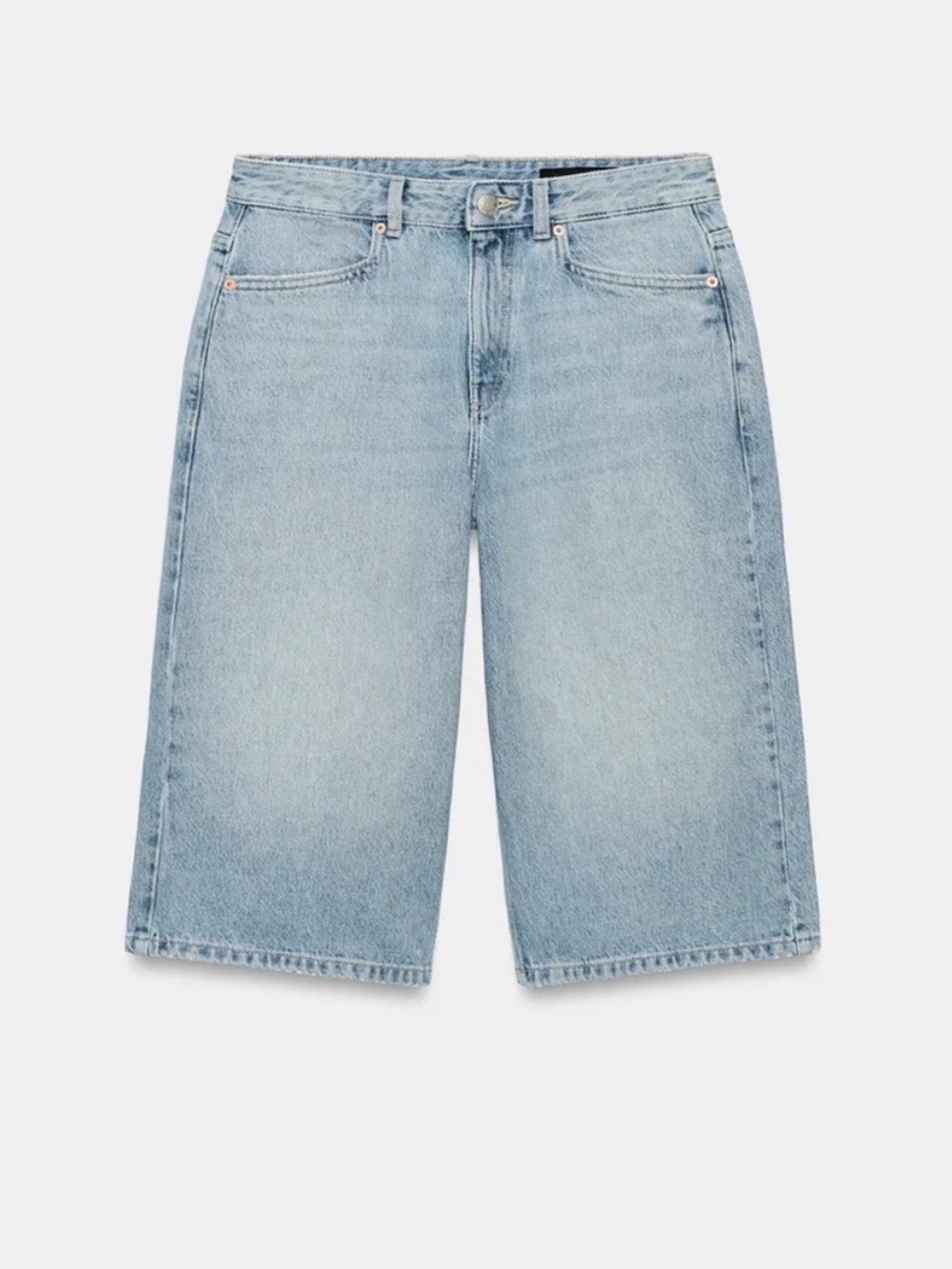 Zara Light Blue Denim Bermuda Shorts